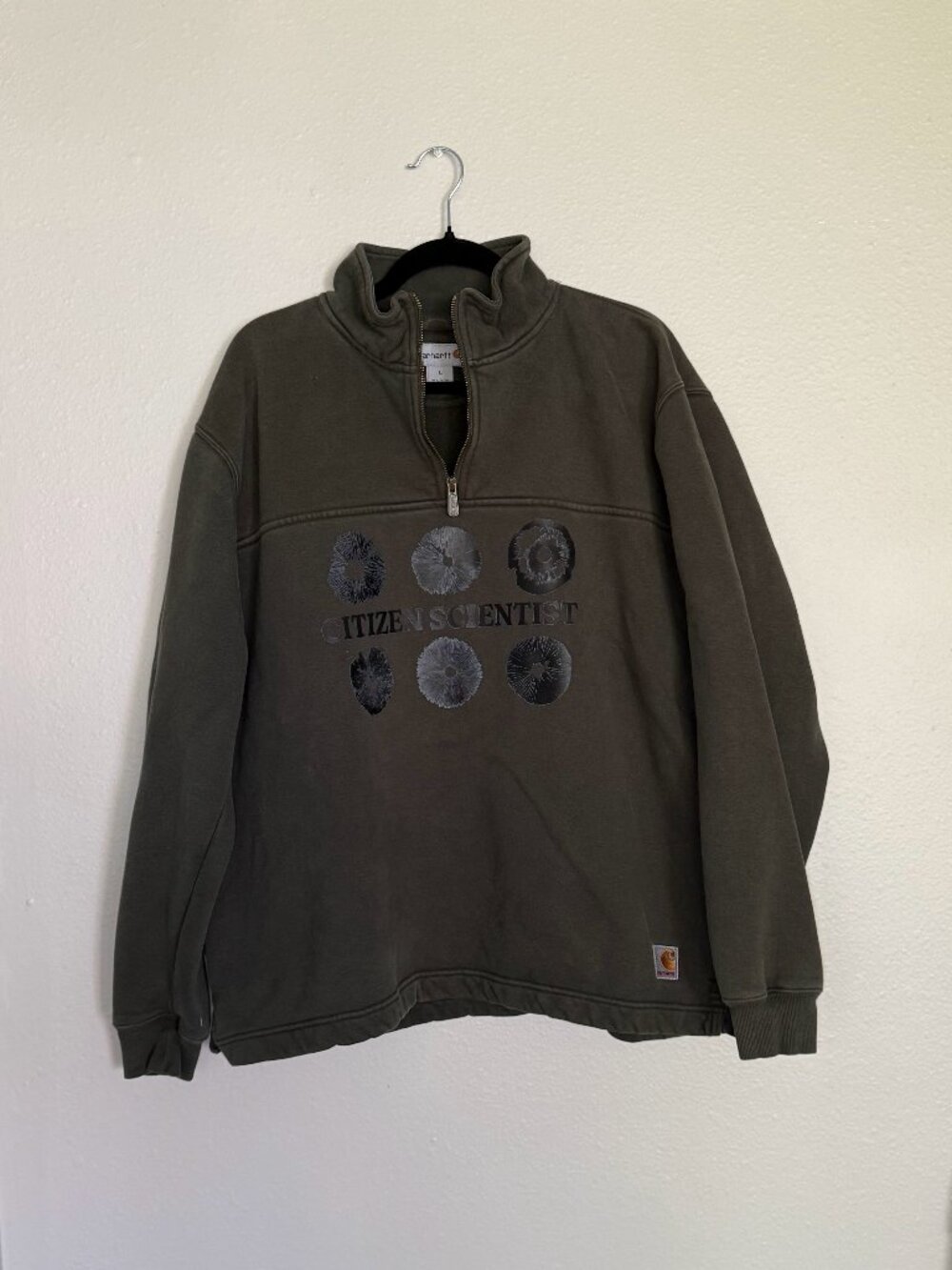 Carhartt Citizen Scientist Graphic Quarter Zip Sweatshirt Large L Green K188